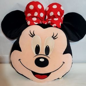 Disney Minnie Mouse Plush Bed Pillow With Pajama Pouch 16"